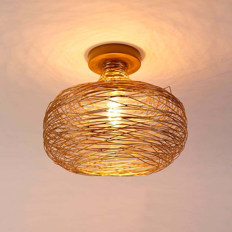 Design plafondlamp goud staal - Sarella