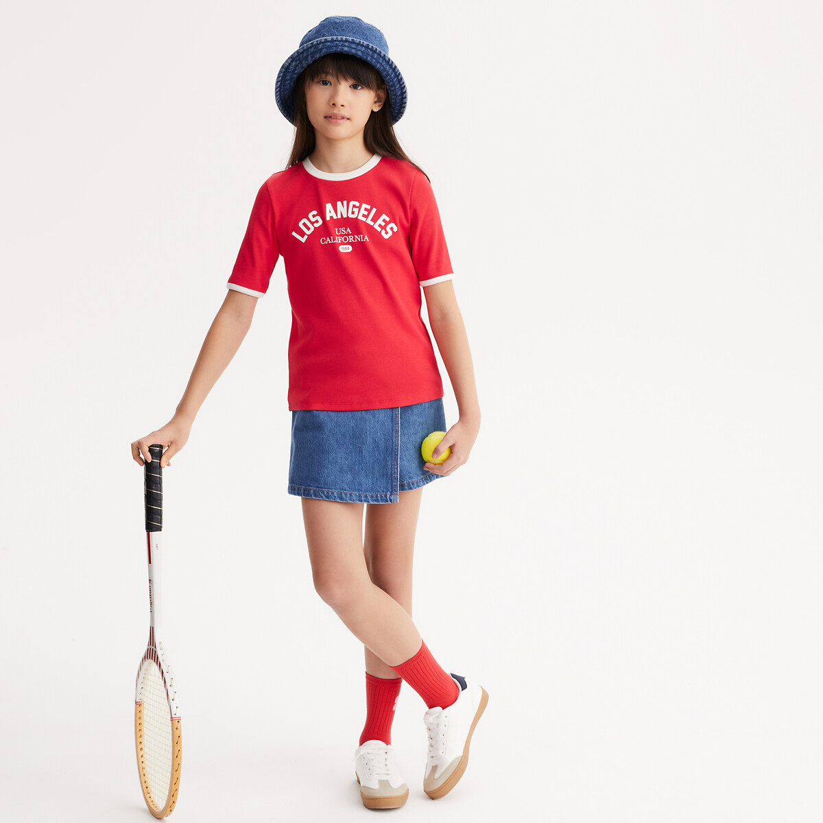 COLEÇÕES LA REDOUTE<br>Camiseta de manga curta com estampa, tamanhos 4 a 14 anos