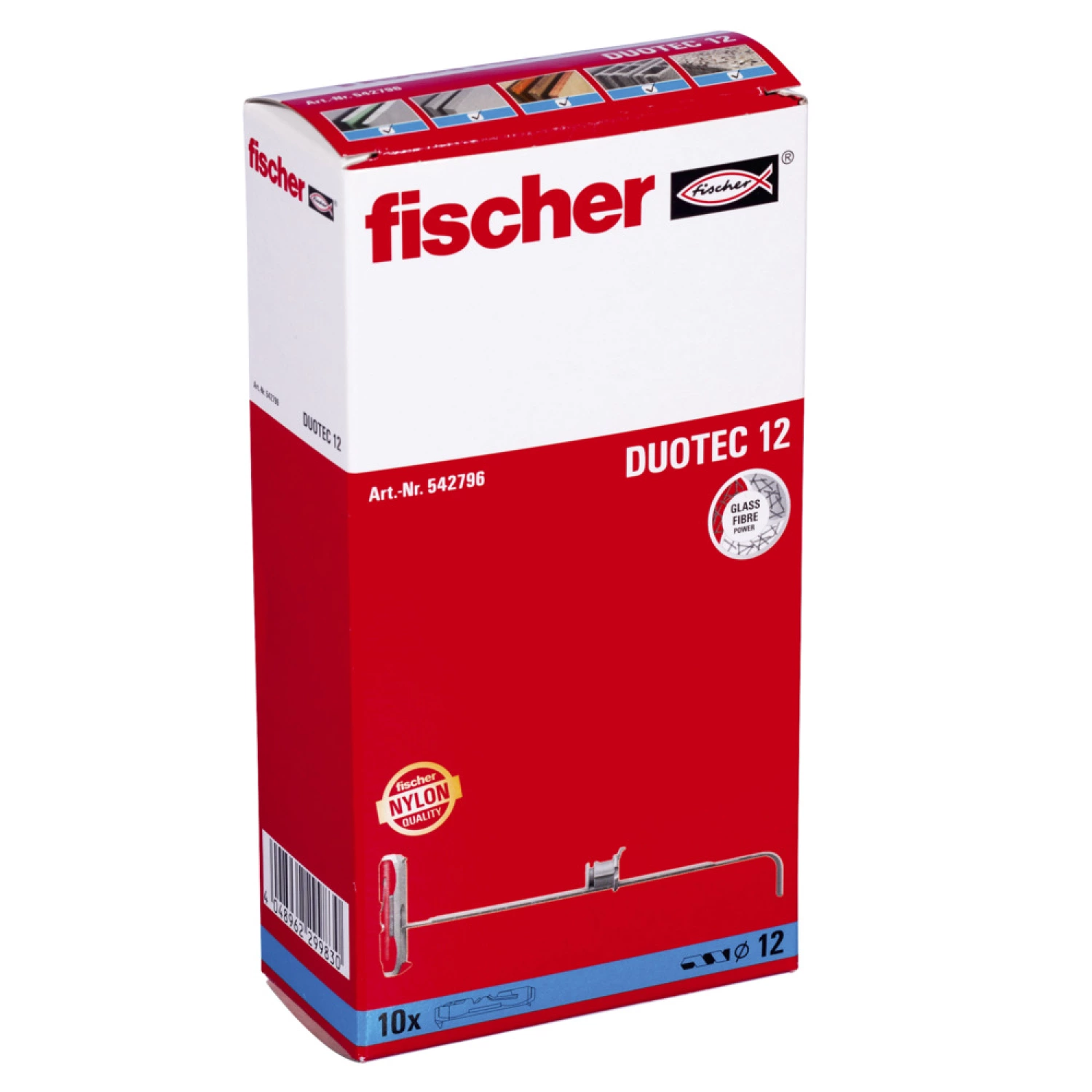 Fischer 542796 DuoTec 12 Hollewandplug - 12 x 60mm (10st)