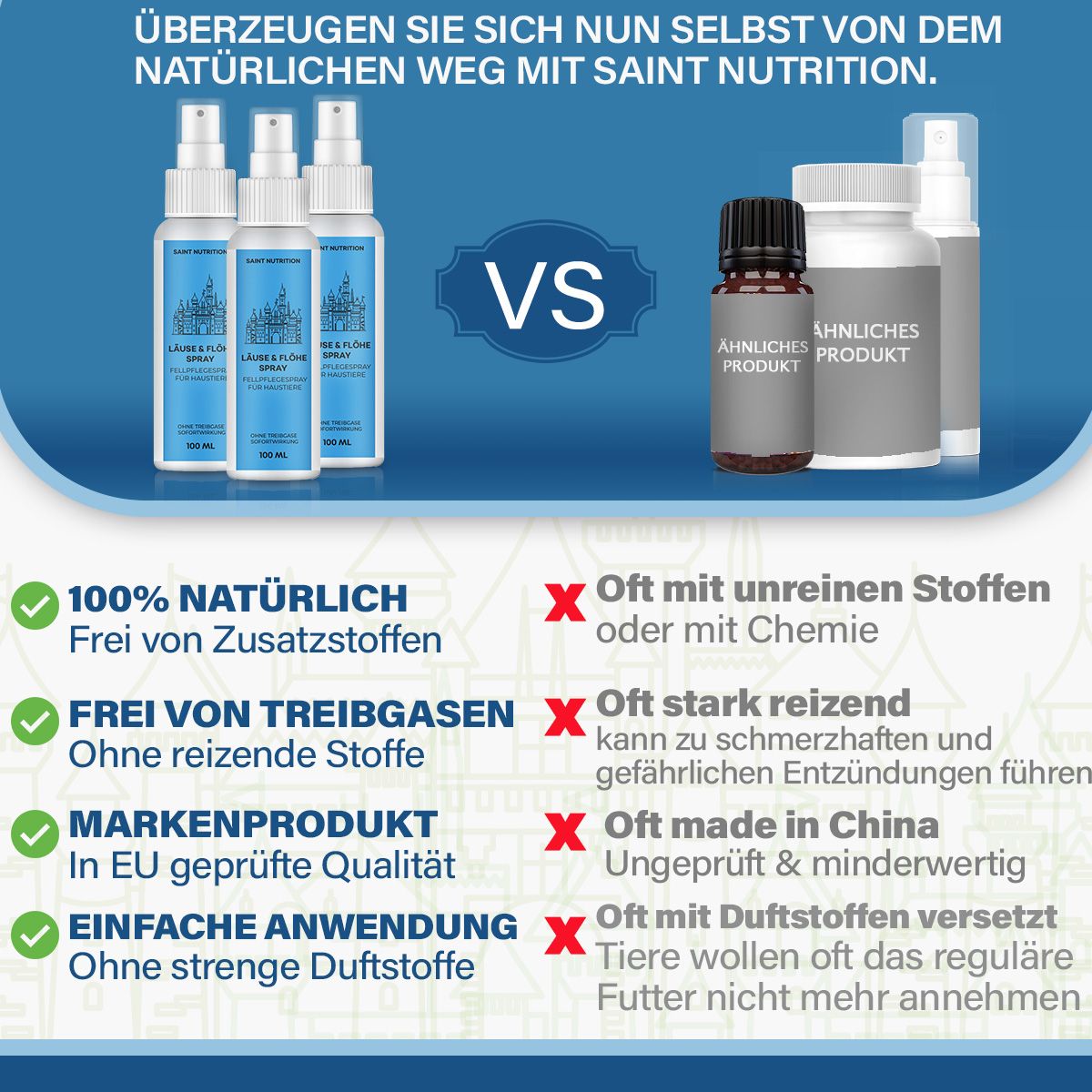 Saint Nutrition® | Läuse & Flöhe Spray für Tiere