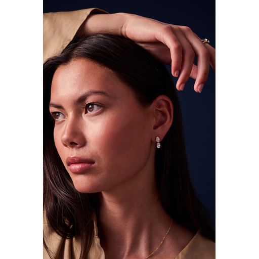 Sif Jakobs Jewellery Ellisse Due Piccolo Øreringe, Guld/Hvid