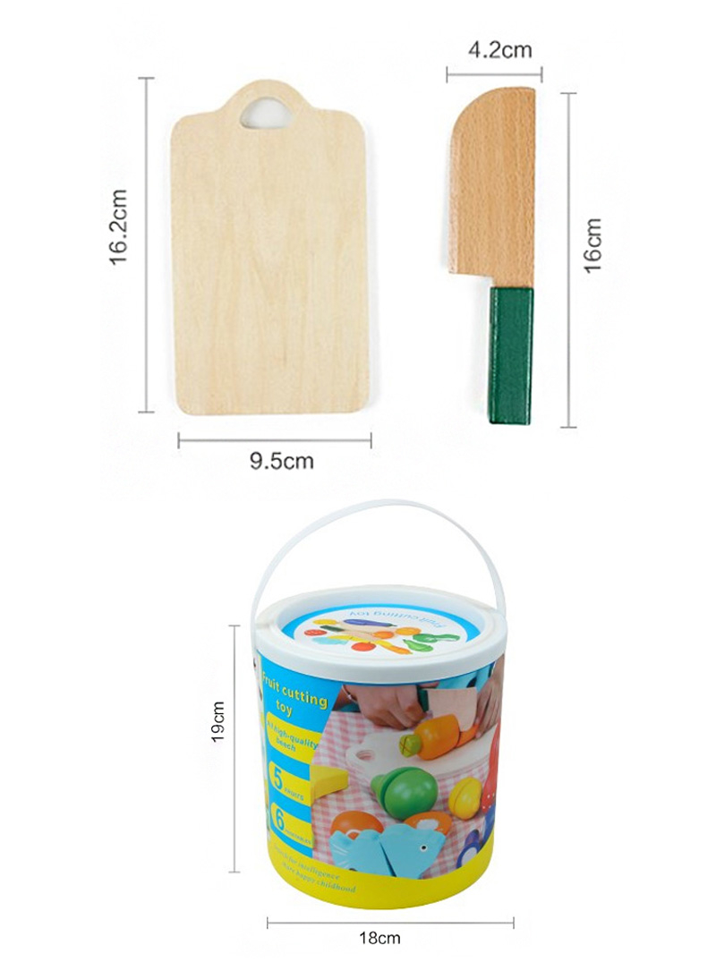 (13-tlg. Set) Kinder Holz Spielzeug Küche Früchte / Gemüse zum Schneiden mit Klettverschluss