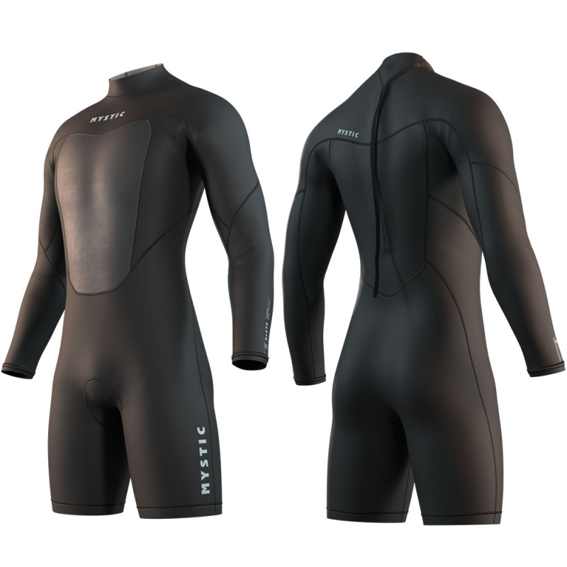 Shorty neoprene mystic brand flatlock ls 3-2 backzip noir