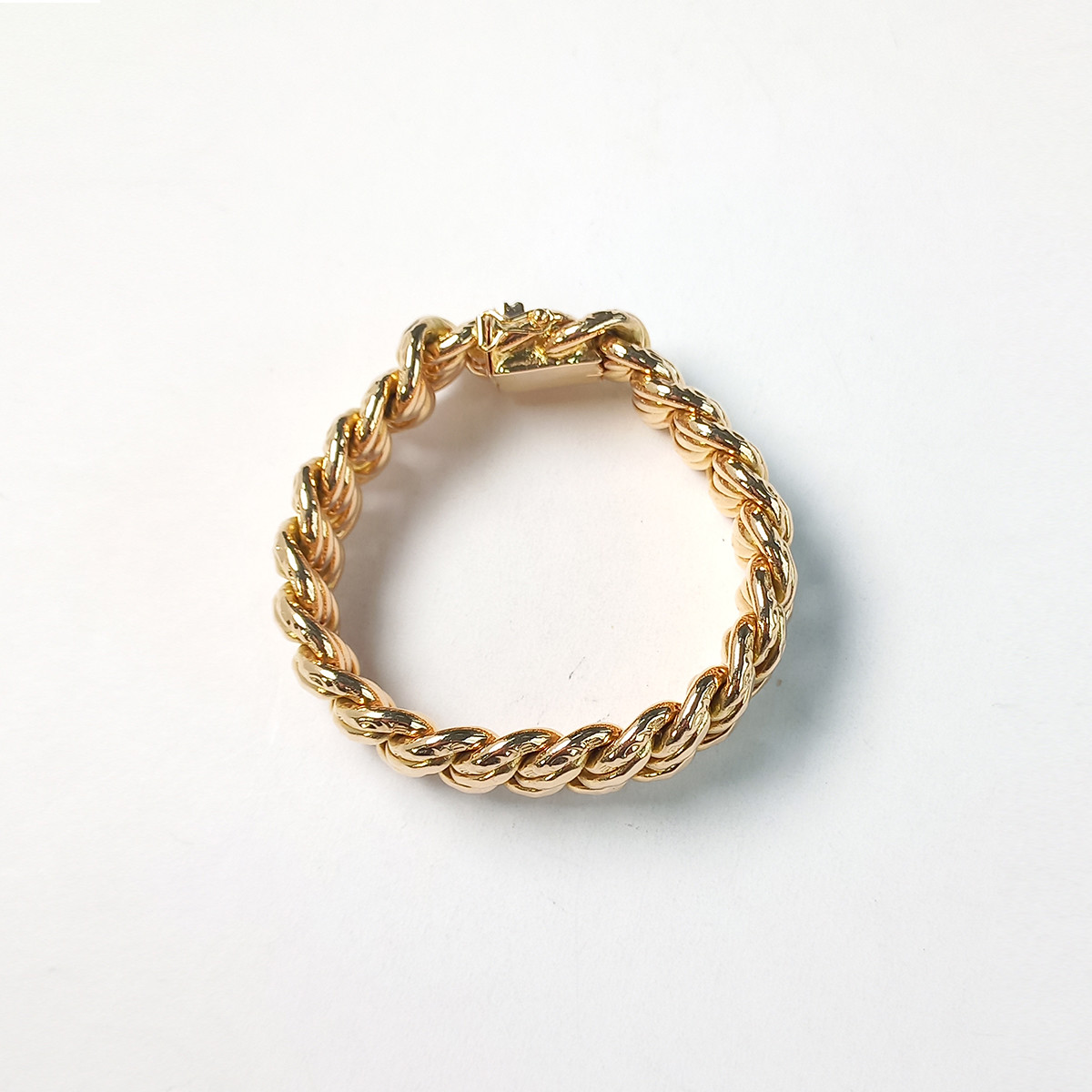 Bracelet d'occasion or 750 jaune maille américaine 18,5 cm