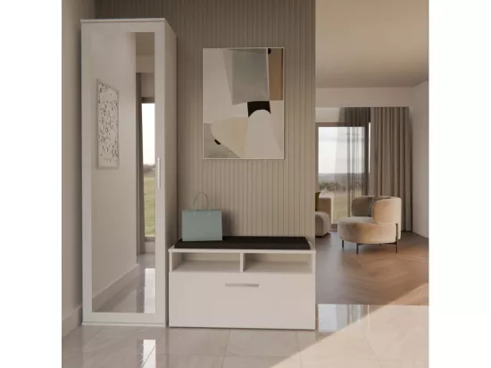 DUO MIROIR DE GARDE-ROBE BLANC MAT