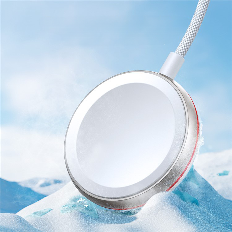 (1.2m) USB C auf Apple Watch Magnetisches Nylon Ladekabel - Weiss / Roségold
