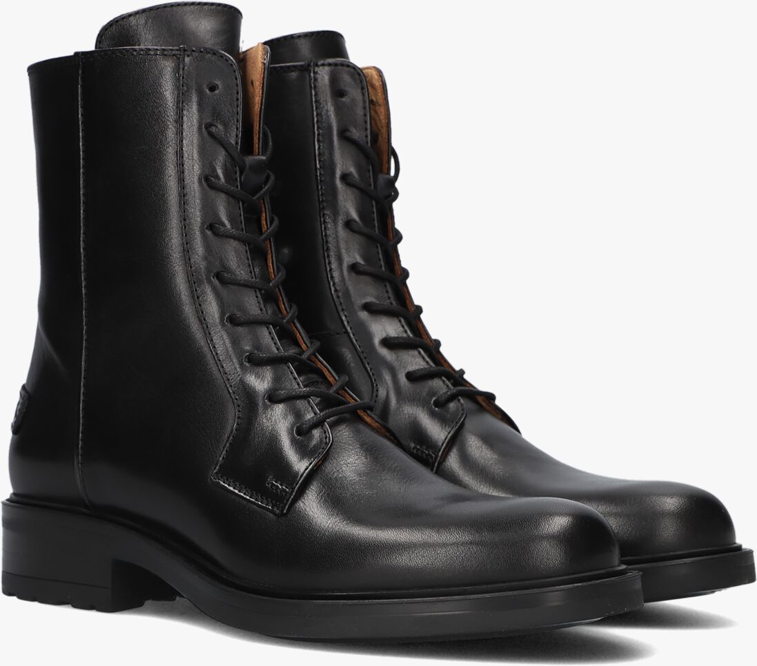 SHABBIES zwarte shabbies veterboots dean lace-up