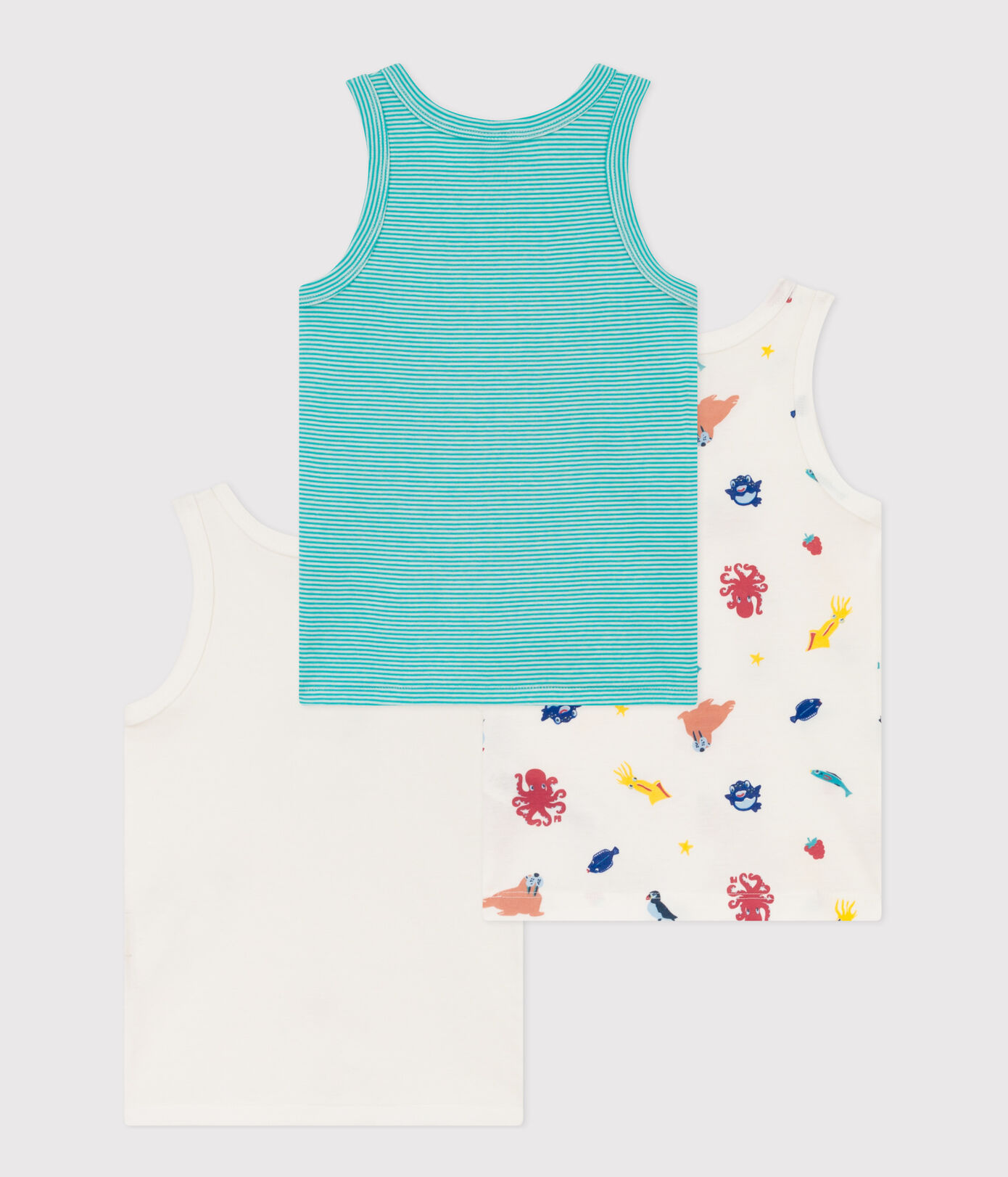 Lot de 3 débardeurs en coton petit garçon