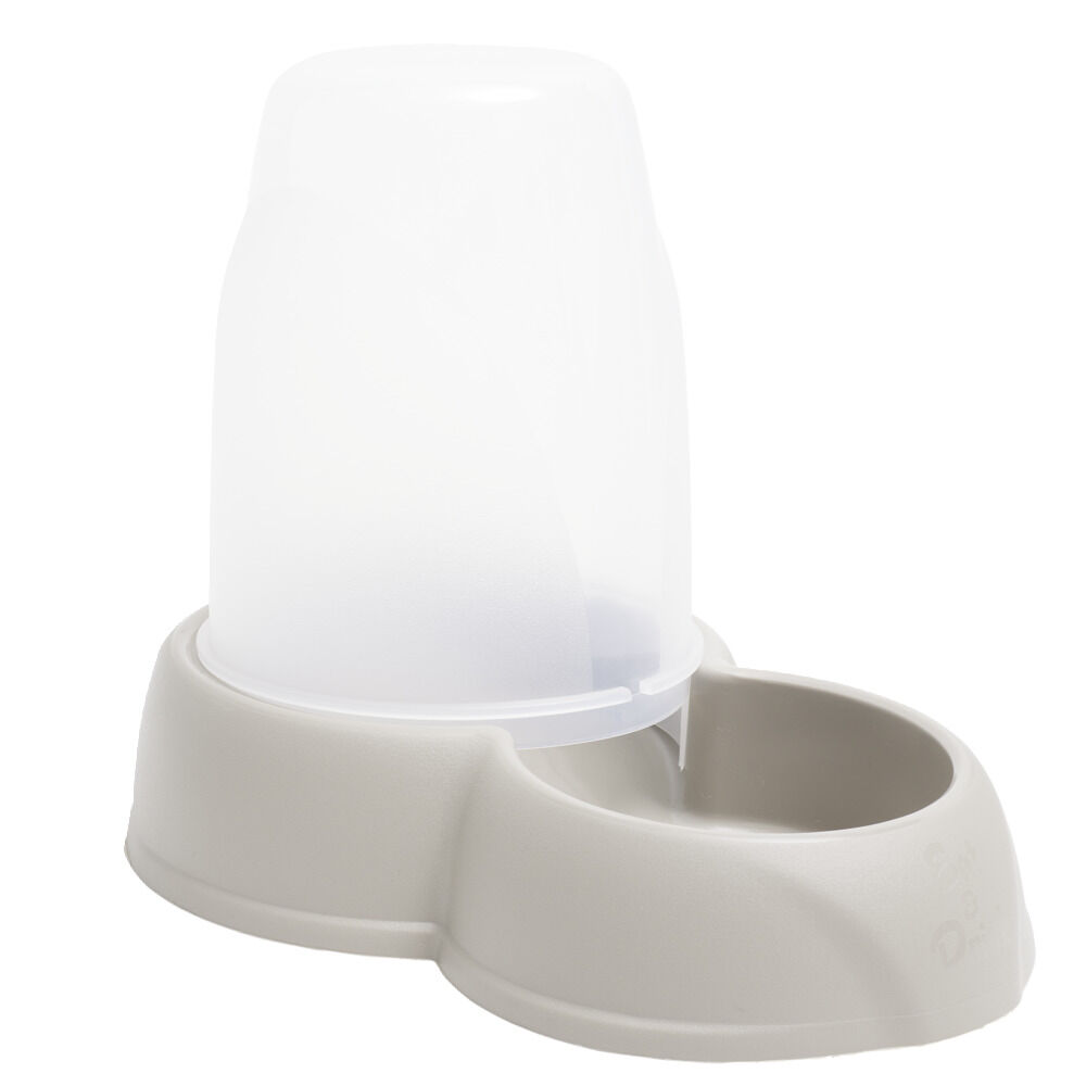 Distributeur à croquettes 1,5L plastique beige