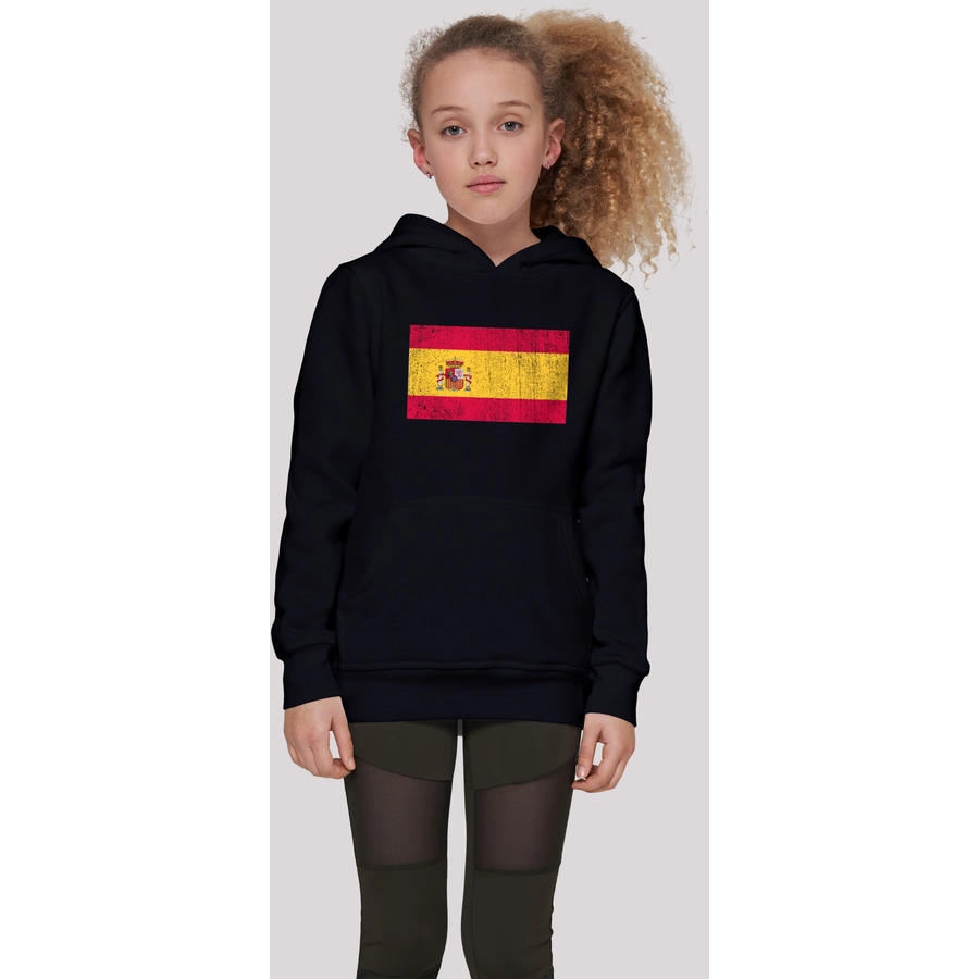 F4NT4STIC Hoodie Spain Spanien Flagge distressed schwarz