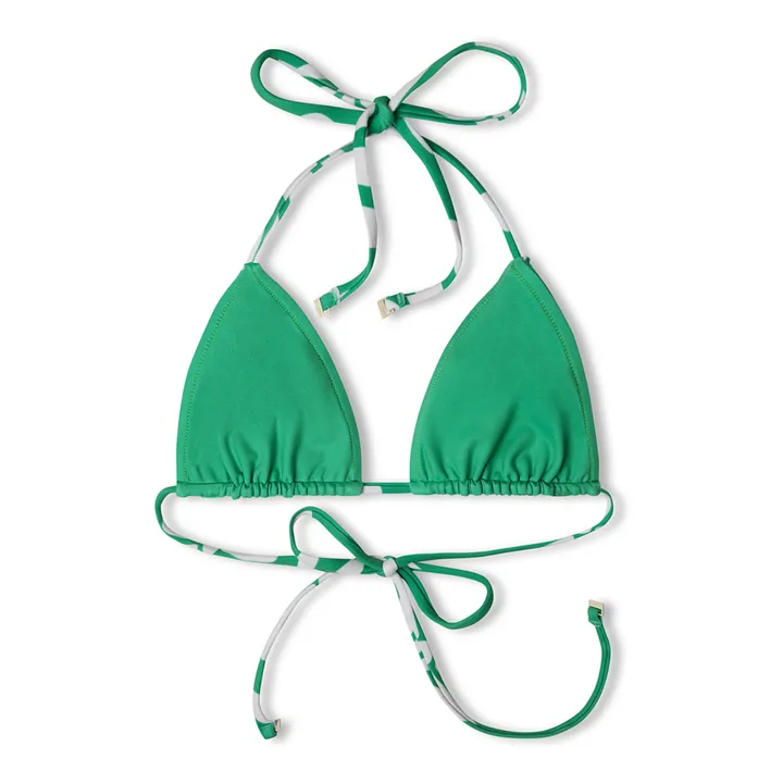 Zulu & Zephyr Haut de Maillot Fleuri Reversible | Vert