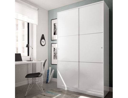 TERRE DE NUIT - Armoire avec 2 portes coulissantes blanc