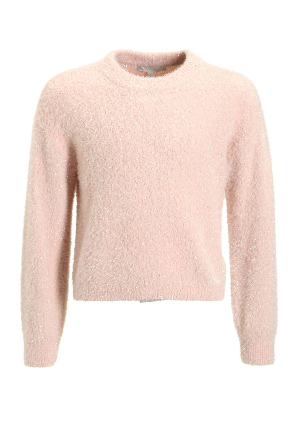 Coolcat gebreide trui Fleur roze / zilver