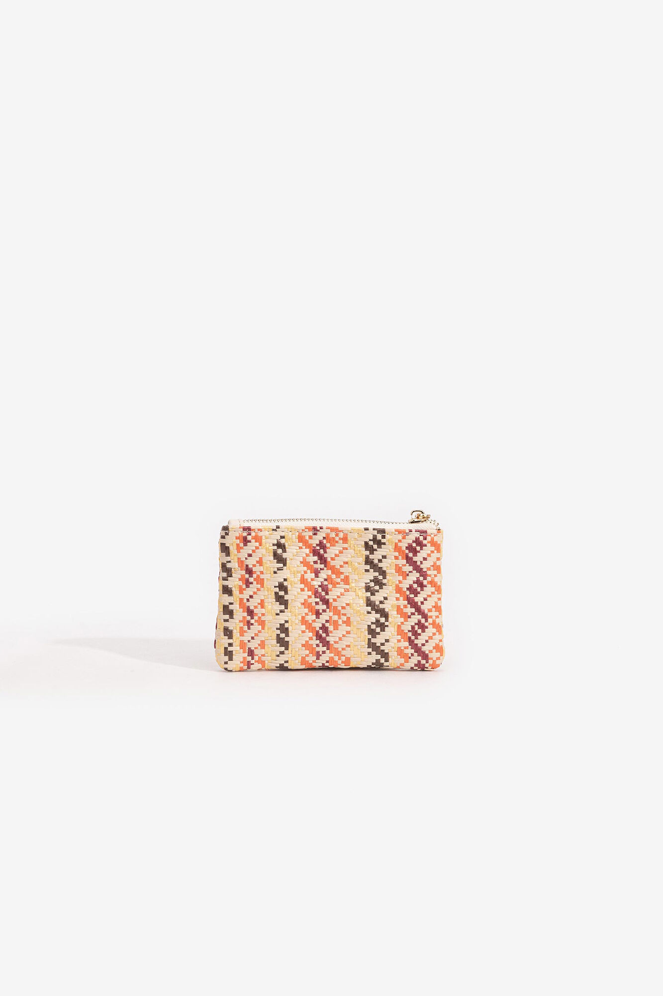 Bolsa de ráfia multicolorida - laranja