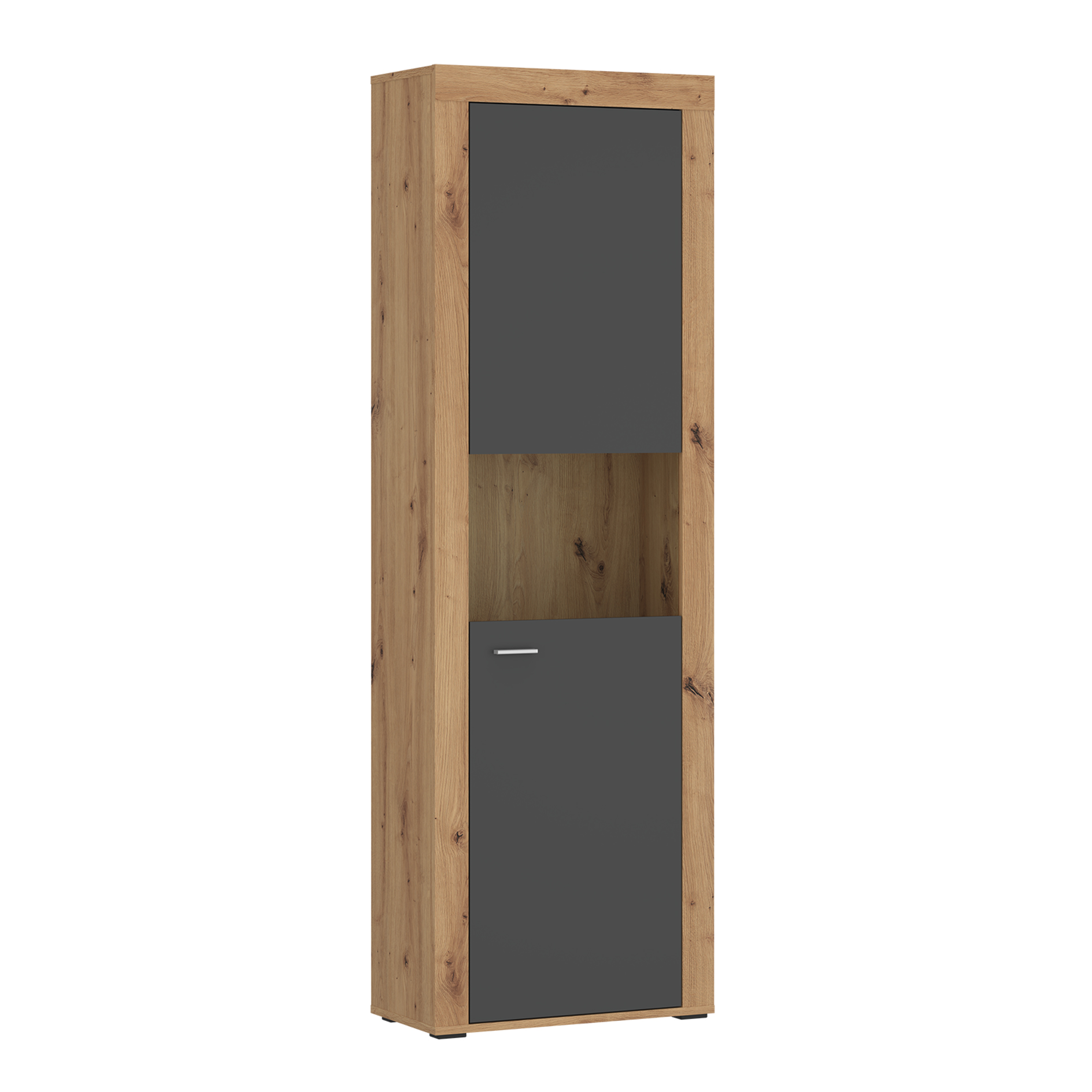 Vitrine - Artisan Eiche-anthrazit - 60 cm breit