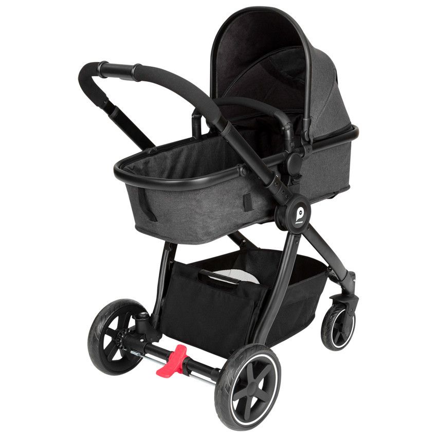 Poussette duo Théa 2 en 1 gris chiné/noir - Ecru