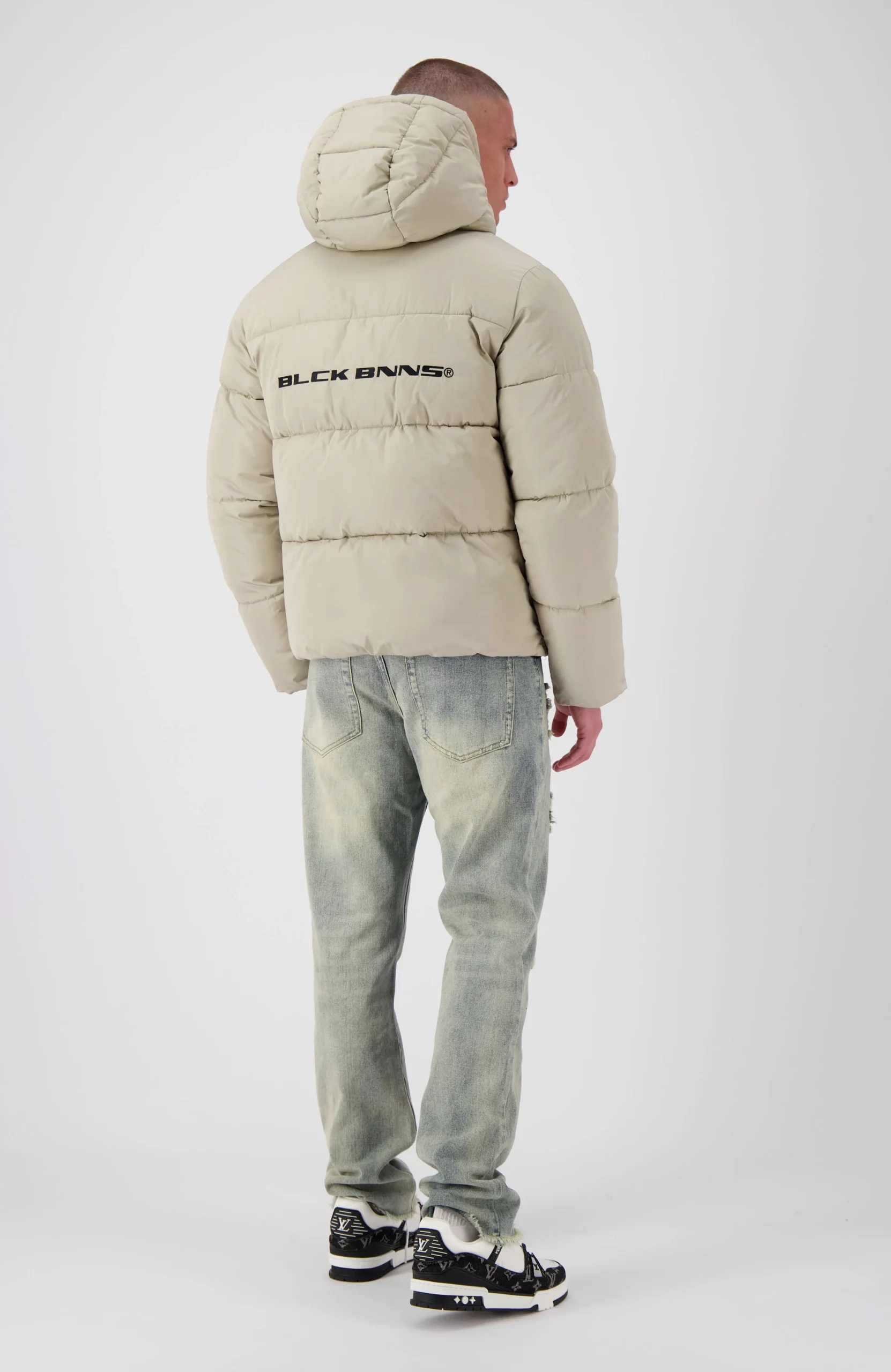 Black Bananas Block Puffer Jas Heren Sand