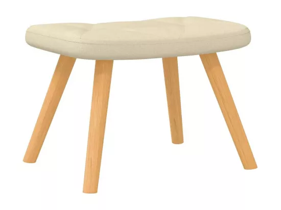 Chaise à bascule avec repose-pied Crème Tissu