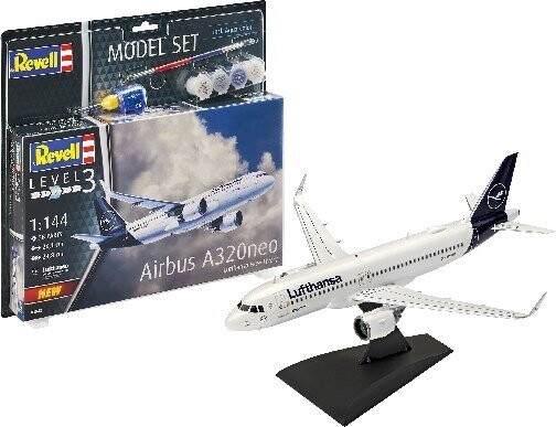 Revell - Airbus A320Neo Modelfly Byggesæt - Level 3 - 1:144 - 63942