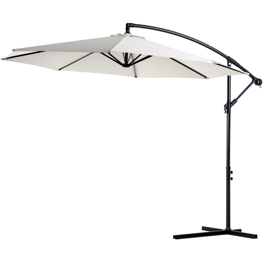 Outsunny Ampelschirm mit Handkurbel creme