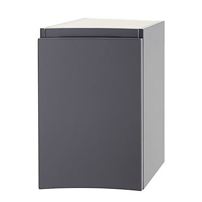 Meuble sous vasque gris anthracite Vague 138 cm + complément gauche et droit + plan vasque en verre