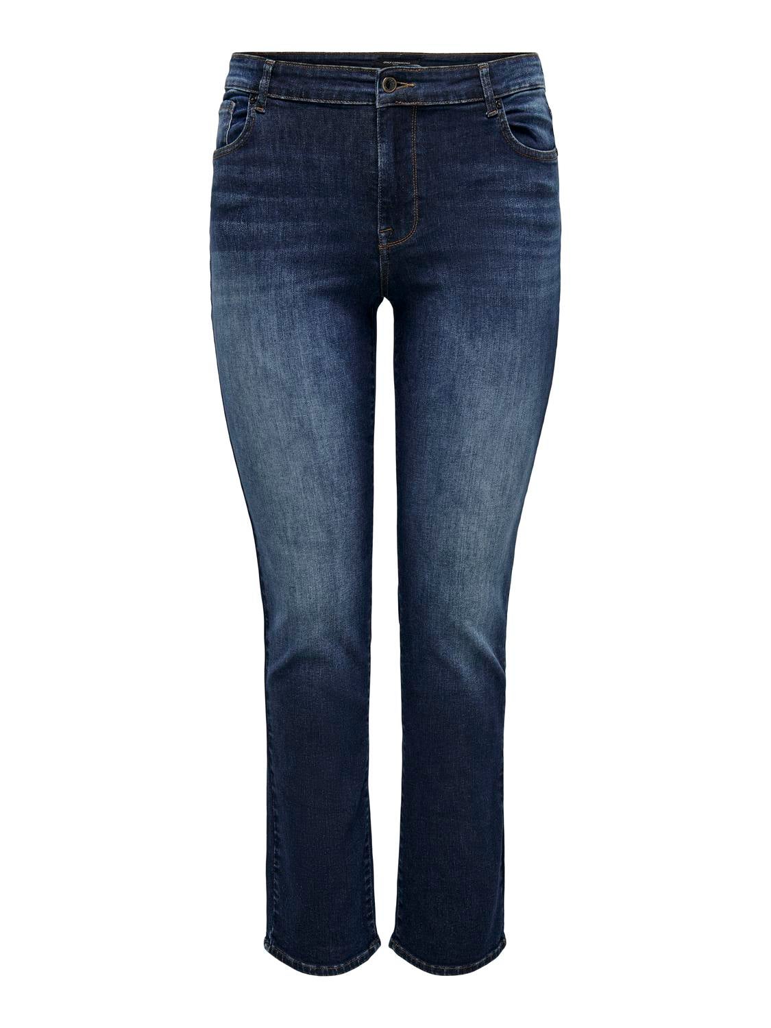 CARALICIA Mittlere Taille Gerade geschnitten Jeans Dark Blue Denim