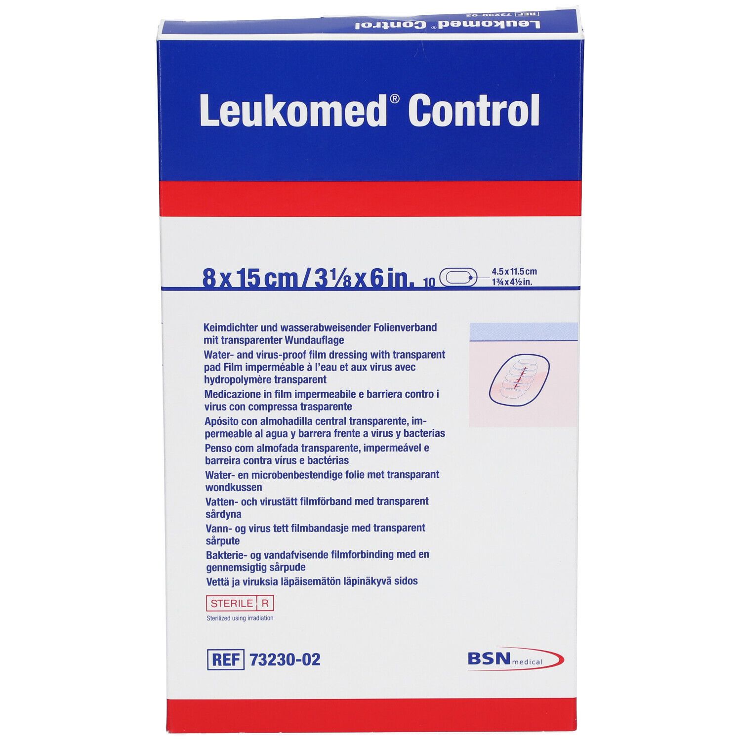 Leukomed® Control Folienverband 8 cm x 15 cm