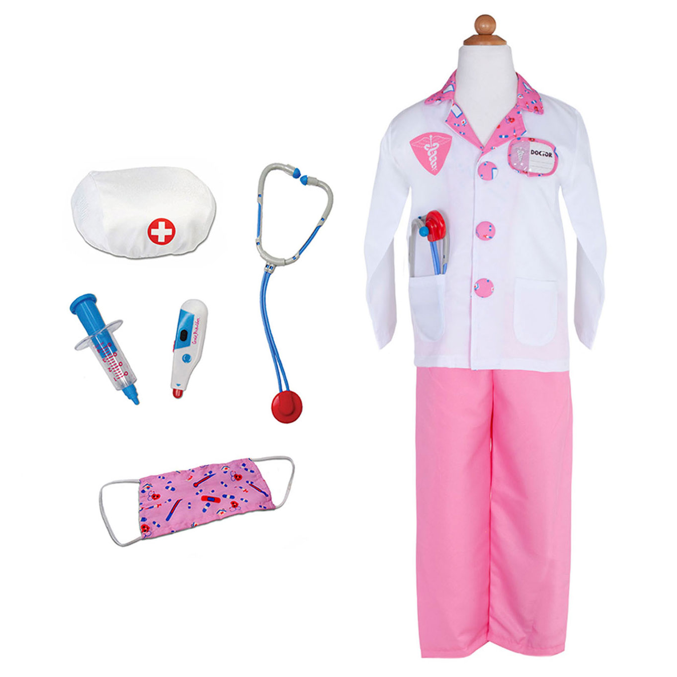 Verkleedset DokterRoze met Accessoires, 5-6 jaar
