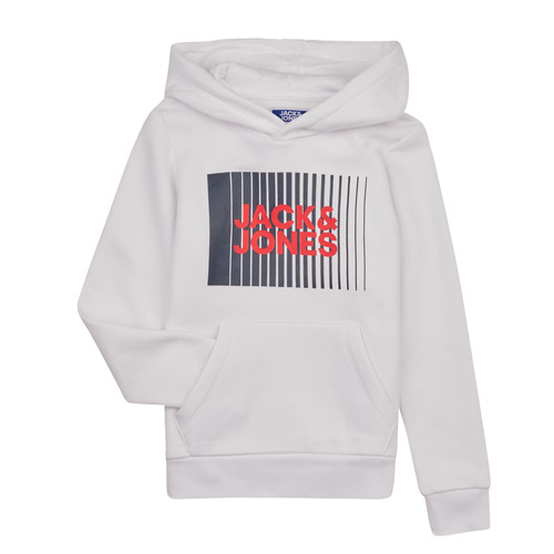 Jack & Jones - JJELOGO TEE LS ONECK 2 COL JNR - Blanc