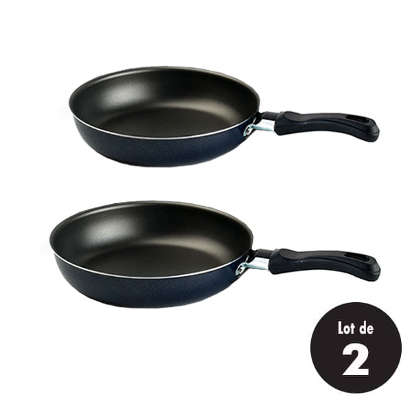 Lot 2 poêles aluminium 18 et 20 cm