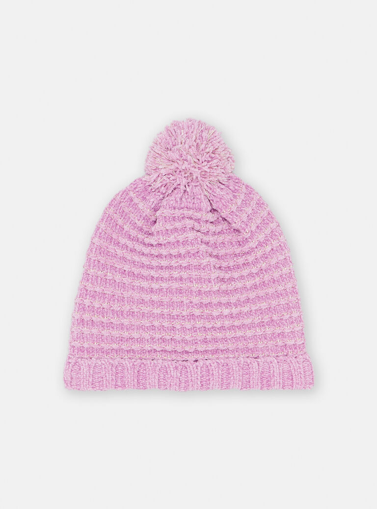 Bonnet parme à pompon