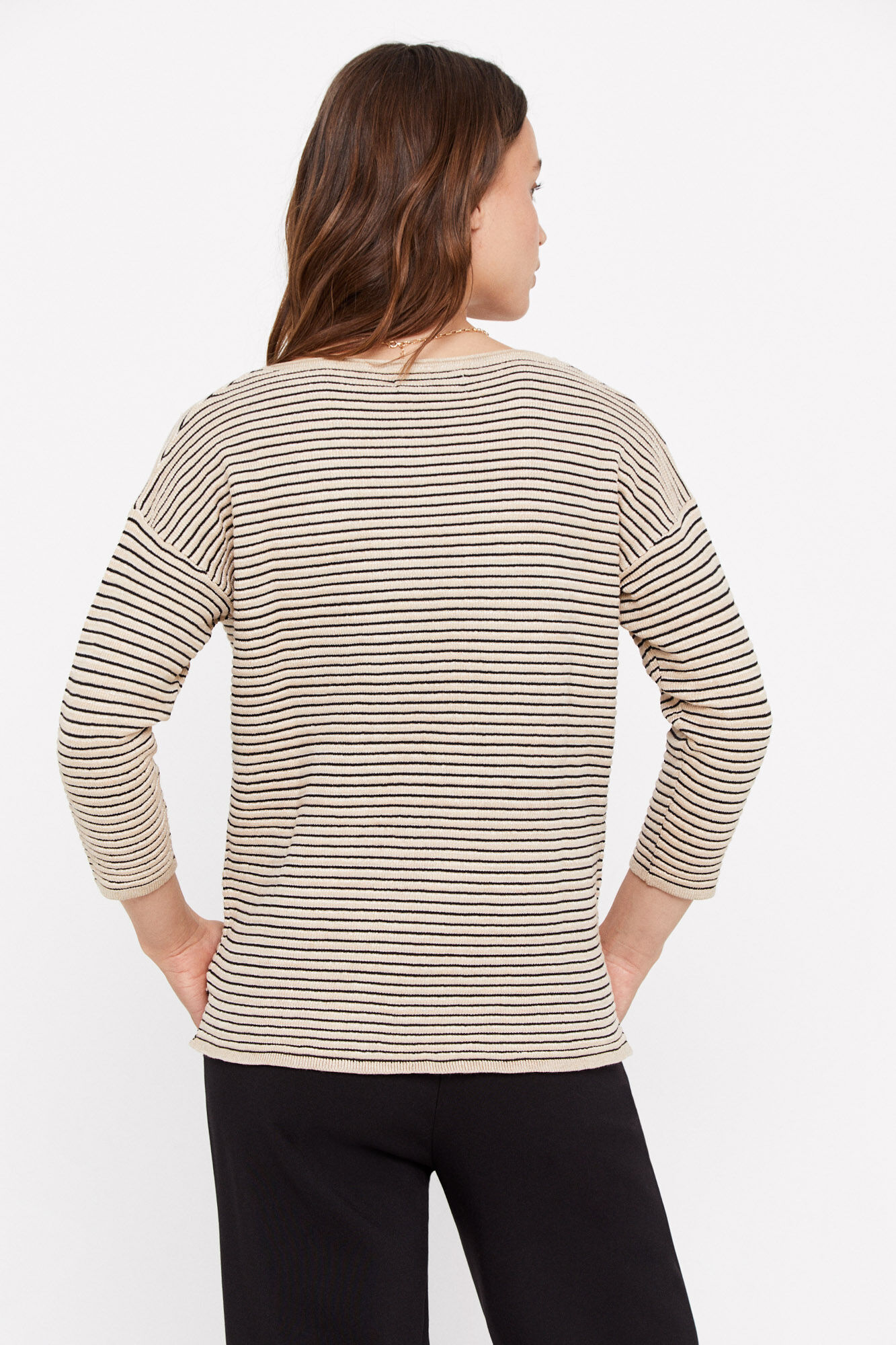 Jersey canelada de viscose Ecovero - estampa marrom