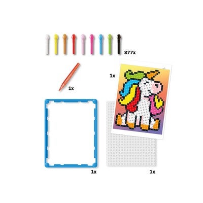 Quercetti Pixel Art Hobbysett Basic Enhjørning 877 Deler