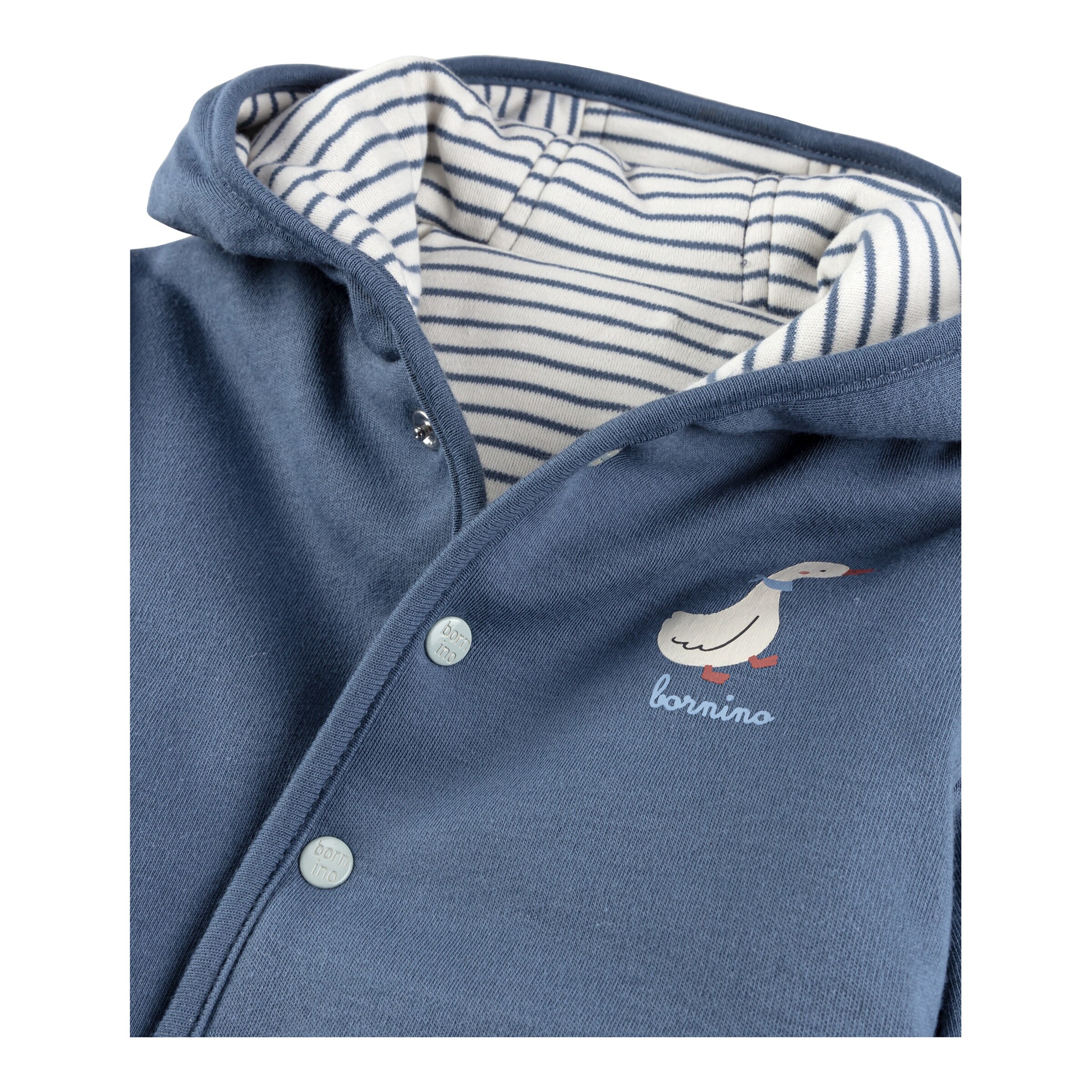 Bornino - Tiny Friends Wendejacke Ringel Gans blau/natur