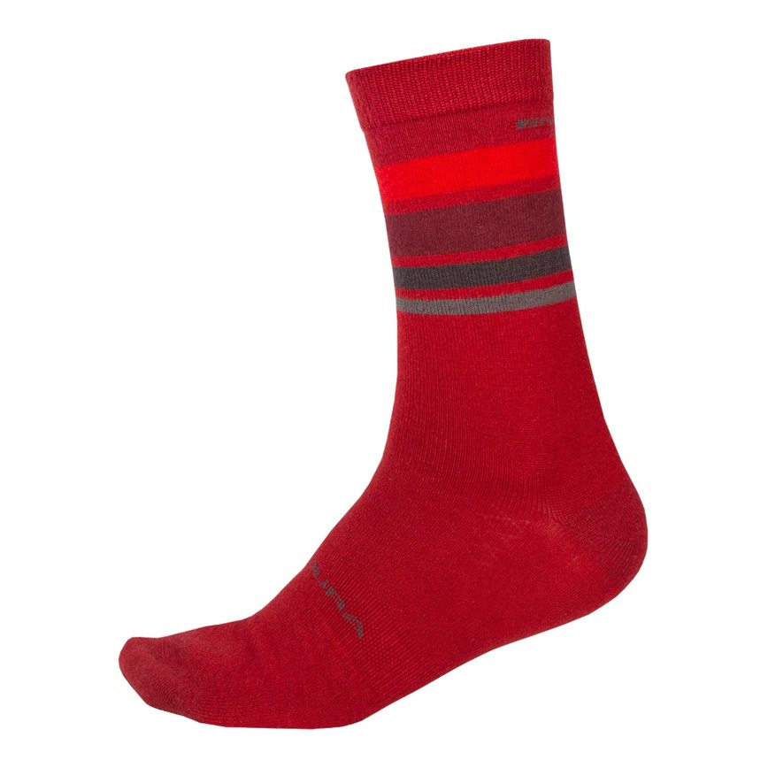 Endura BaaBaa Merino Stripe Strømper Rød