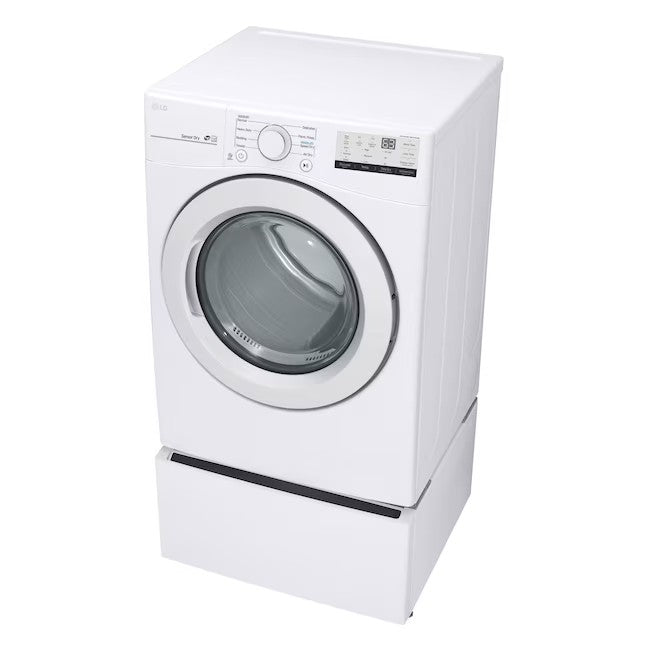 Secadora elétrica empilhável LG de 7,4 pés cúbicos (branca) com certificação ENERGY STAR.