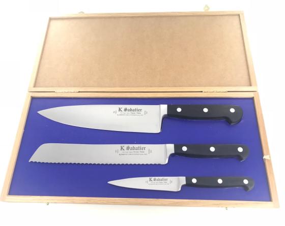 Proxus - Coffret Chêne - Cuisine 21 cm - Pain 21 cm - Office 8 cm Couteaux de cuisine professionnel