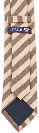 Suitable Stropdas Zijde Streep Beige TI24-09 kopen