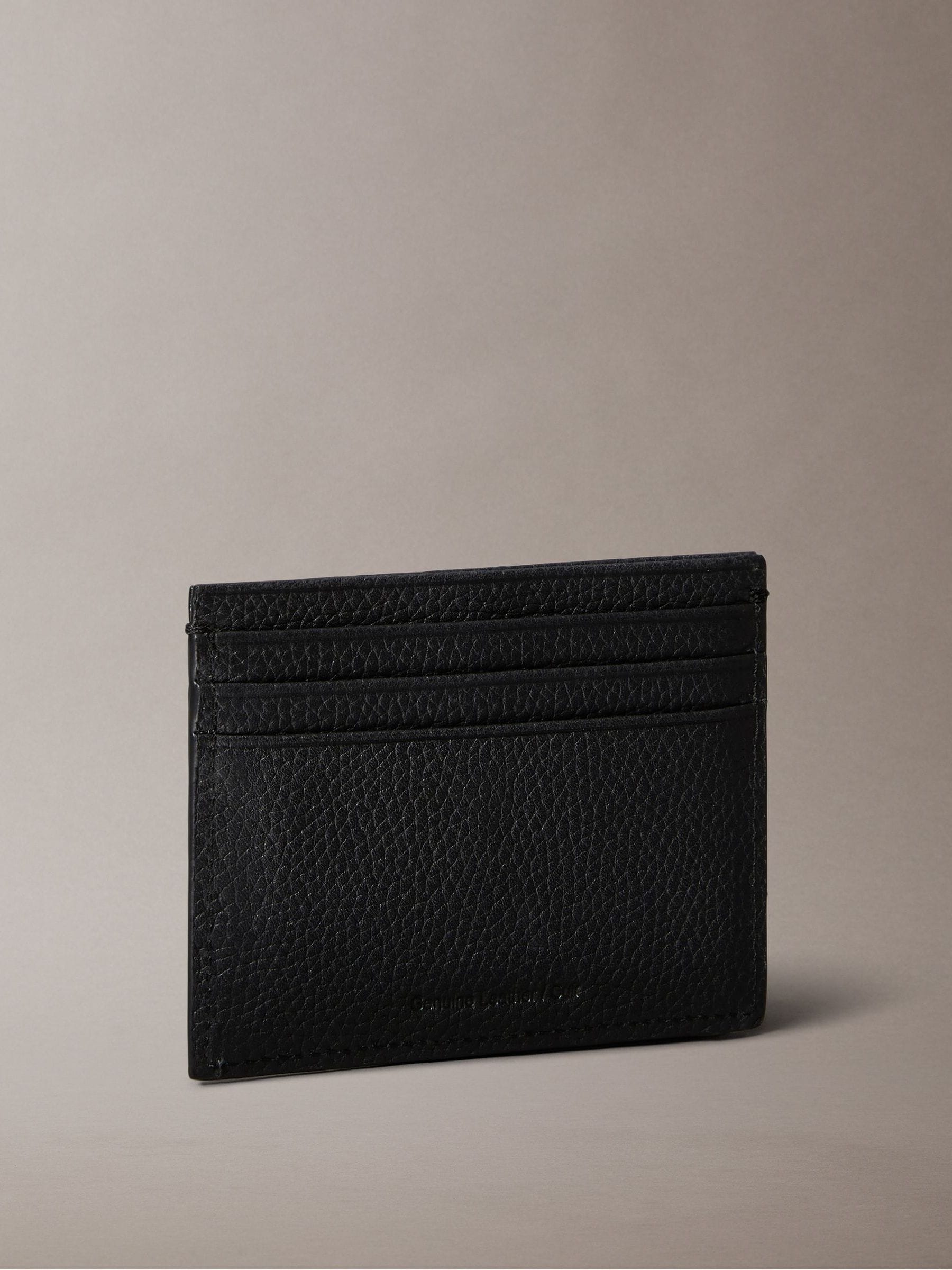 Zwart - Calvin Klein Foil Embossed Logo Card Holder