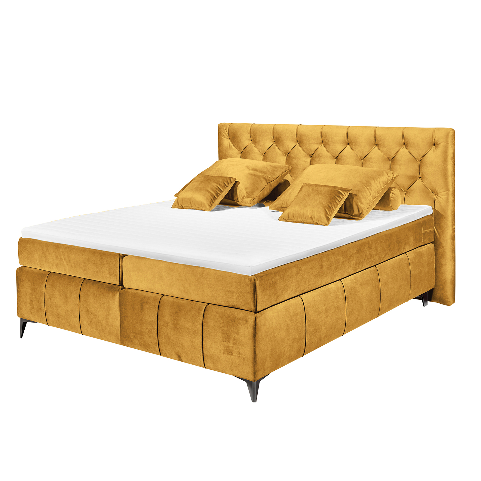 Boxspringbett - okra - Tonnentaschenfederkern - H2 - 180x200 cm