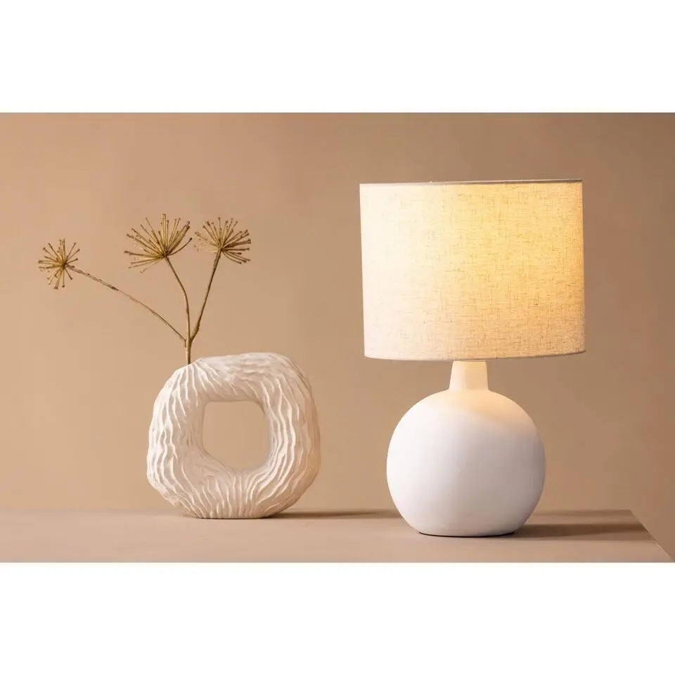 Svea - Sora ronde tafellamp - wit