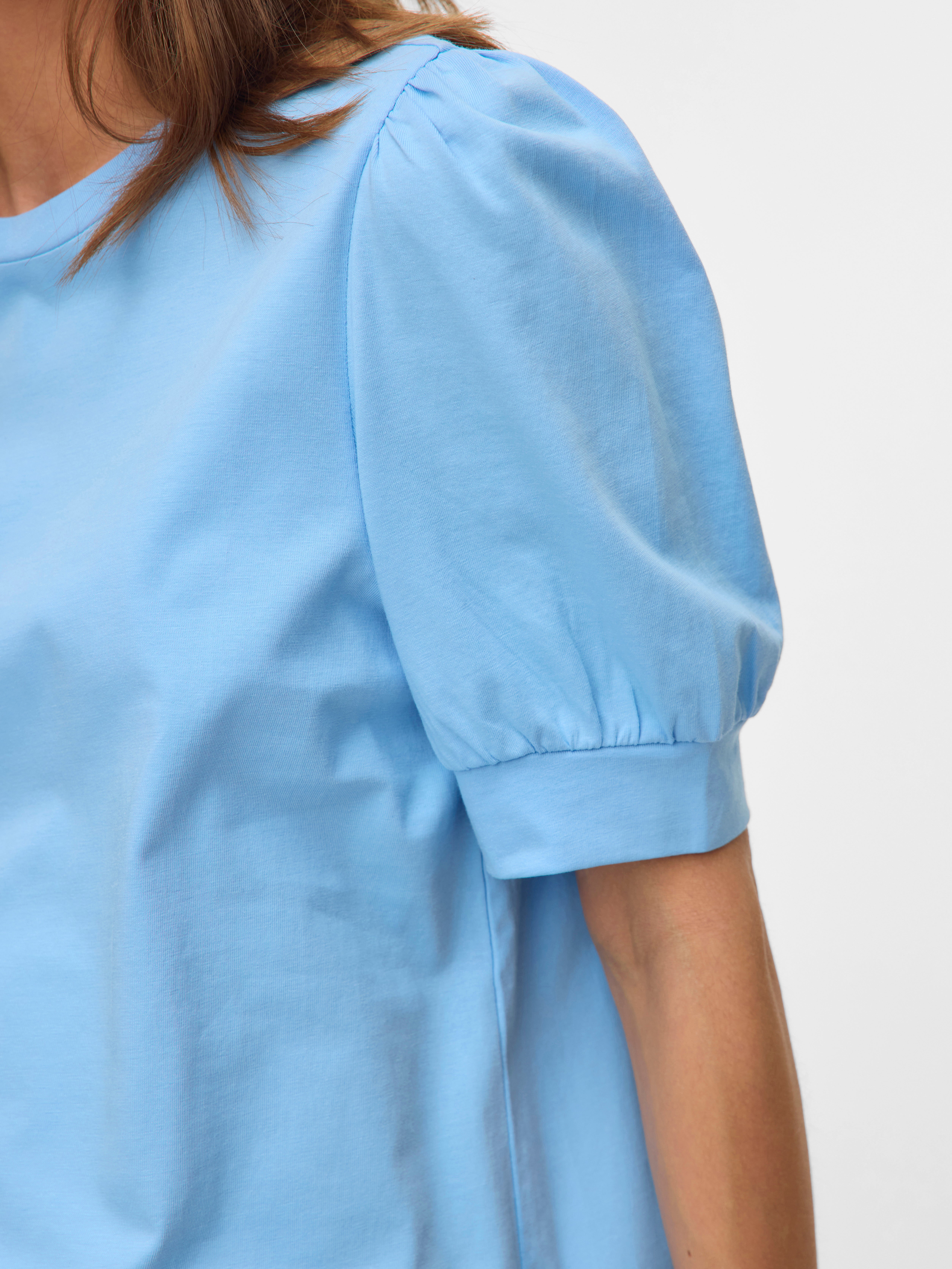 Regular fit O-hals Ballonmouwen T-shirts
