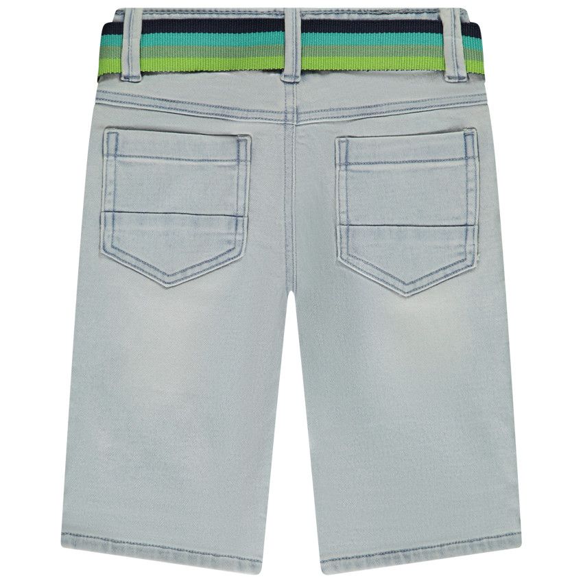 Bermuda effet jean avec ceinture amovible pour garçon - Bleu