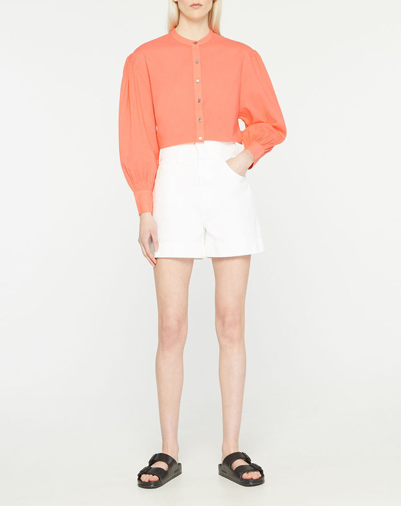 Galeries Lafayette Chemise en Coton biologique Laurie ample orange