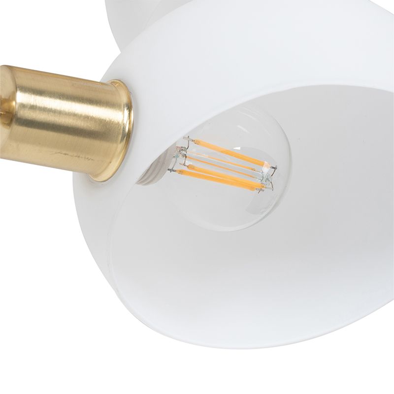 Design vloerlamp messing met opaal glas 5-lichts - Sixties Marmo