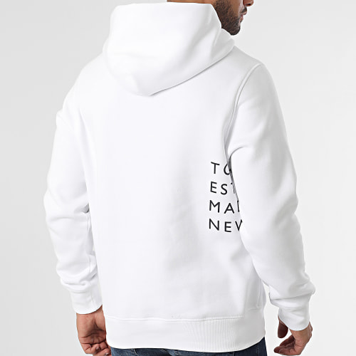 Sweat Capuche Off Placement Text 9303 Blanc