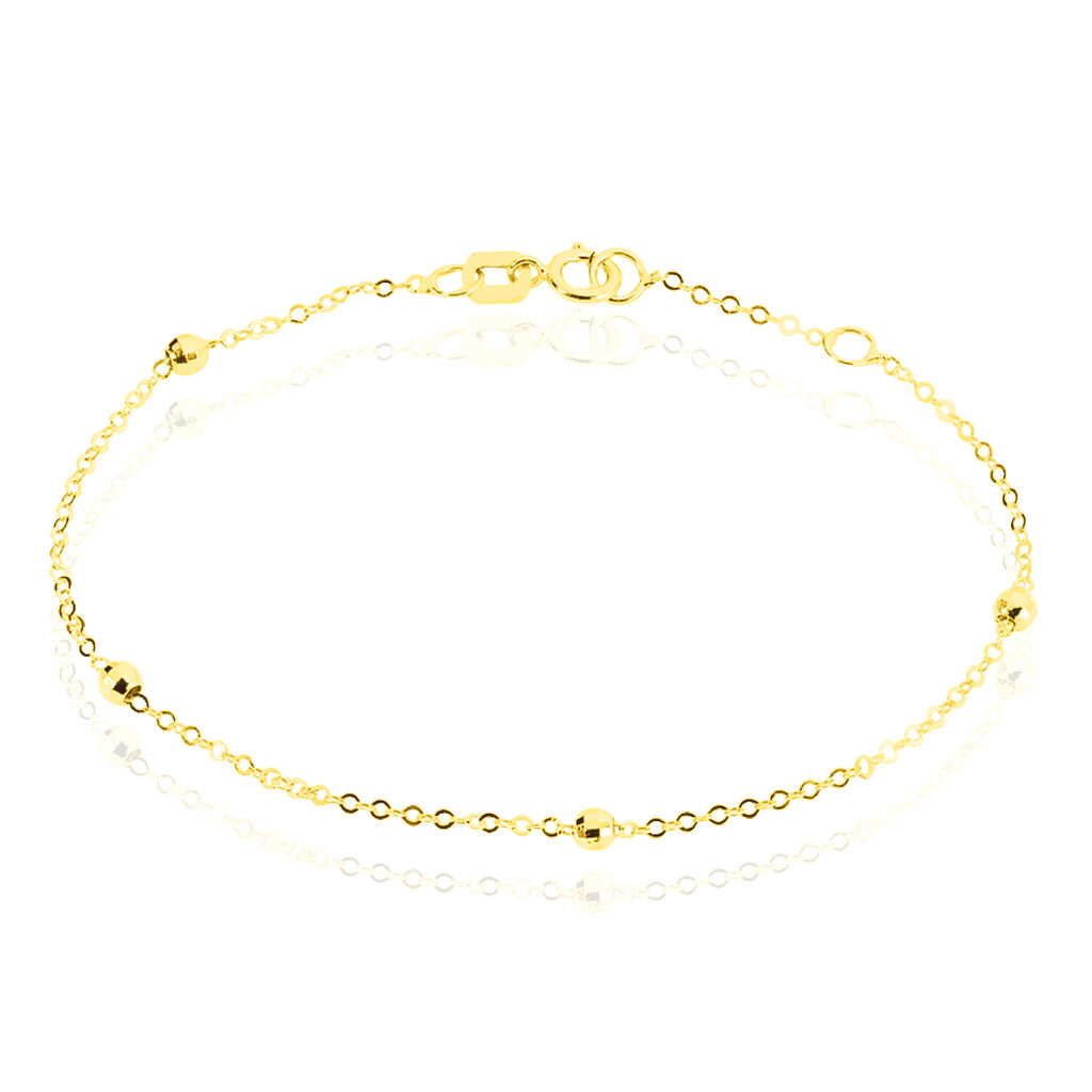 Bracelet Chaine Boules Alternees Or Jaune