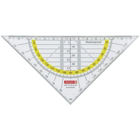 BRUNNEN Geometrie-Dreieck, bruchsicher, glasklar, 16cm
