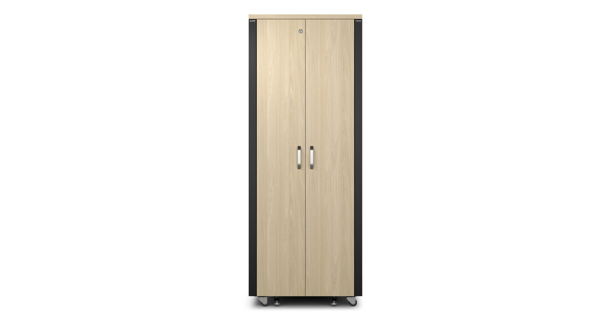 APCNetShelter AR4038LIA, 38U server rack  (Houtkleur/zwart, 75(b) x 194(h) x 113,04(d) cm, geluiddicht)