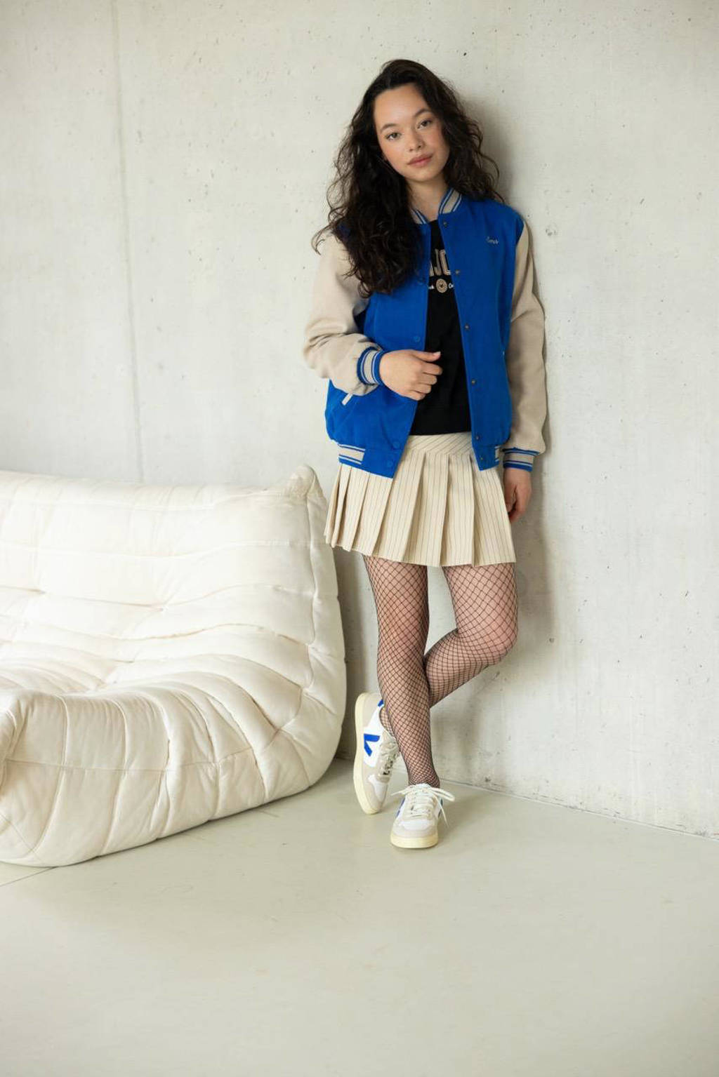 LOOXS gestreepte rok beige